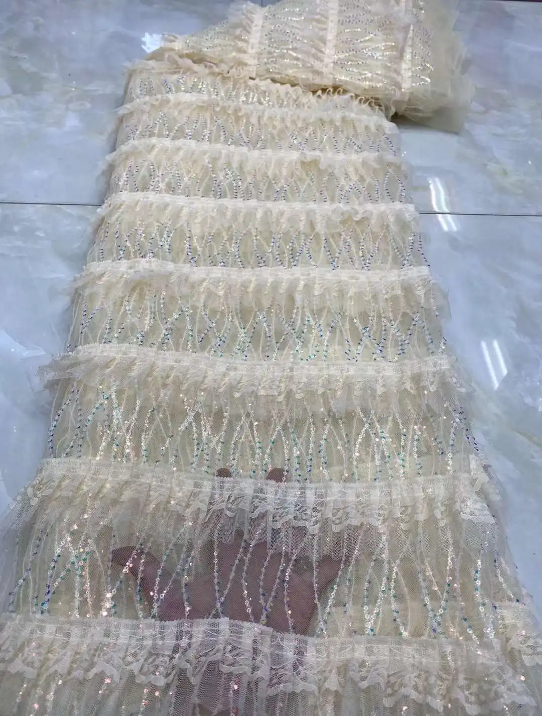 Super Beautiful 3D lace embroidery French mesh tulle net lace African Nigerian fabric for Party dresses weddings