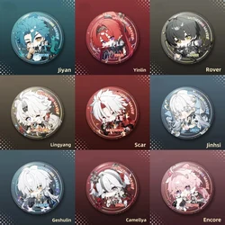 New Wuthering Waves Laser Badge Scar Jinhsi Yinlin Camellya Rover Cute Cartoon Anime Pin Double-Flash Brooch Game Gift