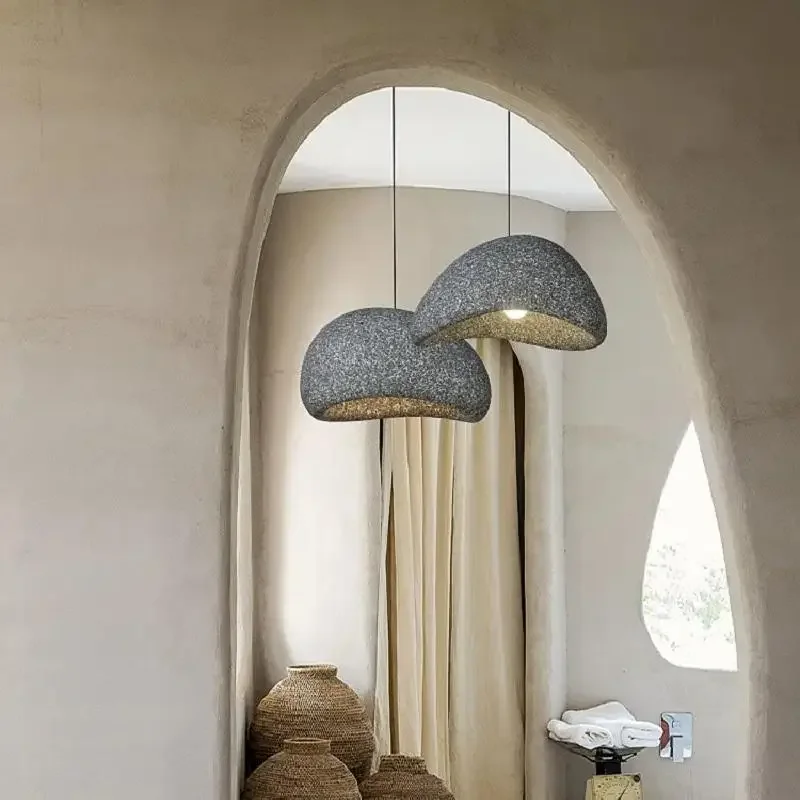 Wabi Sabi Imitation rock Pendant Lights Nordic Design Stone pattern Chandelier for Dining Room restaurant living room lighting