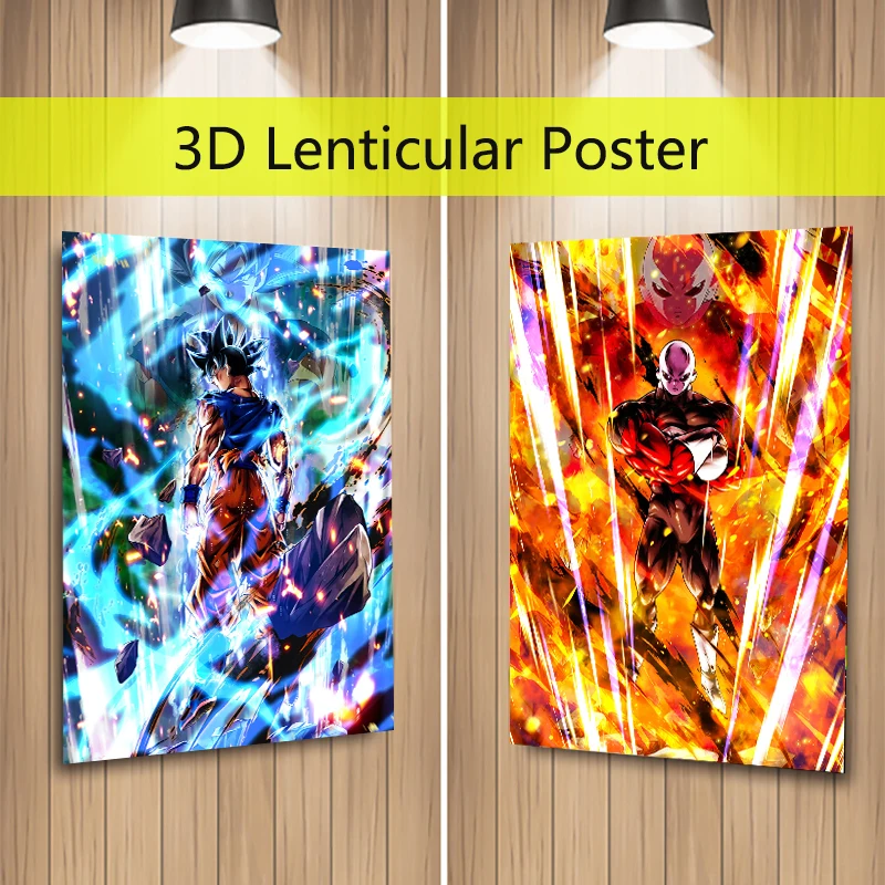 3D Poster Dragon Ball Anime Painting Wall Poster 3D Flip Gradient Poster 3D Printings Home Decor Birthday Gifts Toy Wall Sticker