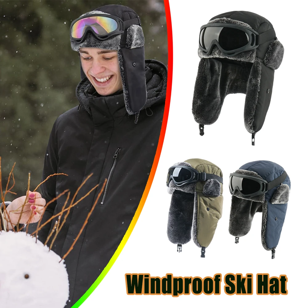 

Extreme Cold Weather Ski Hat Lenin Hat Waterproof Windproof Thick Ear Flaps Winter Trapper Hat Outdoor Snowboarding Unisex