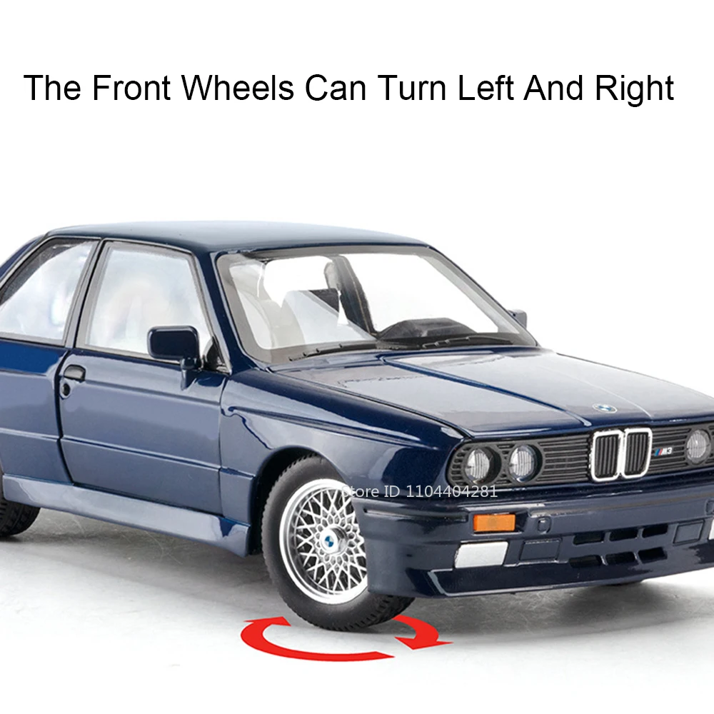 1:24 M3 THE7 合金車 おもちゃ モデル ダイキャストメタル 車両 ドア開閉 サウンド ライト プルバック モデル おもちゃ 男の子 クリスマスプレゼント