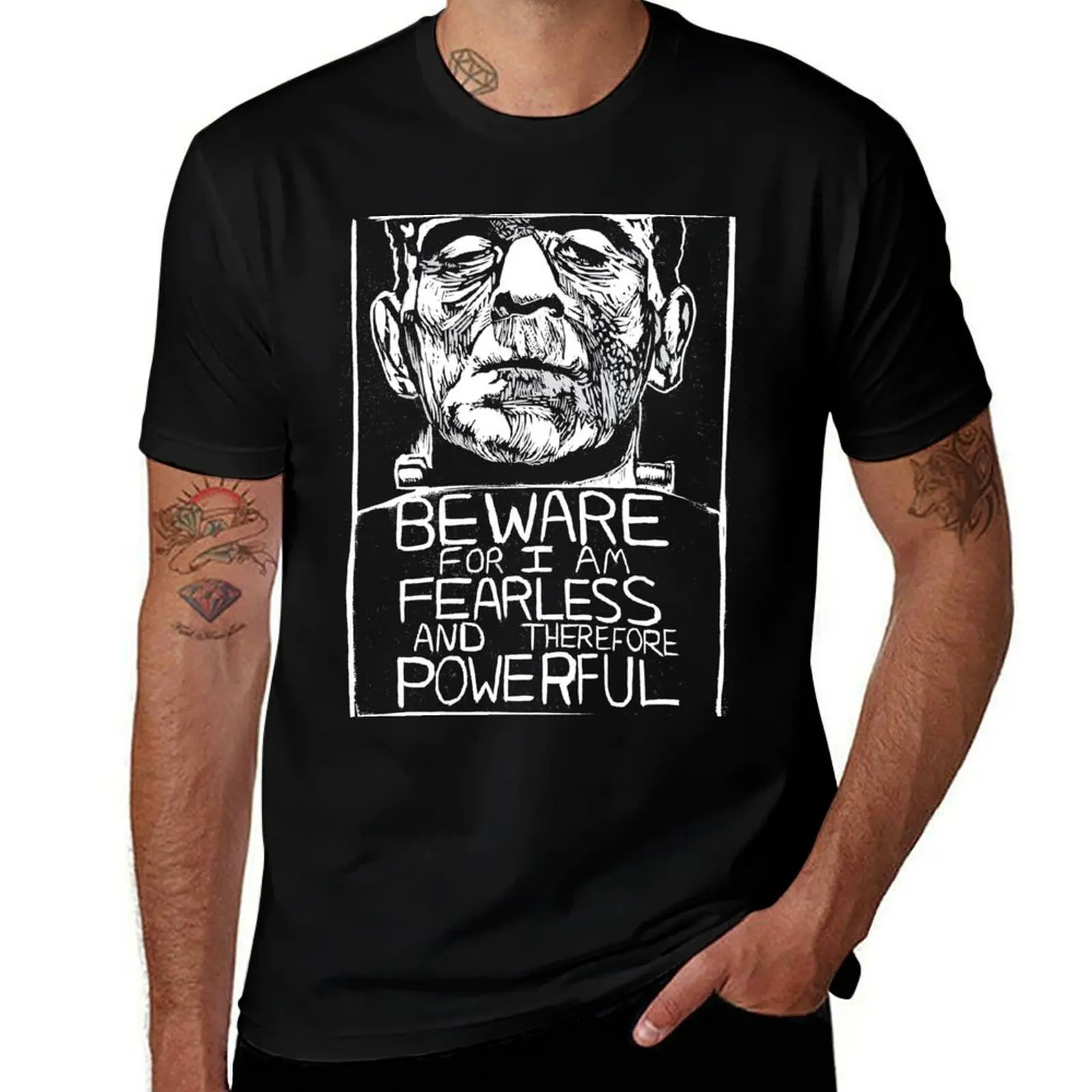 T-shirt Fearless and Powerful Frankenstein, chemise utilitaire à manches courtes