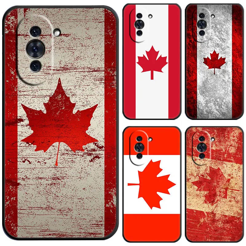 Canada Flag Case For Huawei Honor 80 70 50 NOVA 10 9 SE 8 8i Y60 Y61 Y70 Y90 5T Mate 20 Lite Pro Plus Black Soft Cover