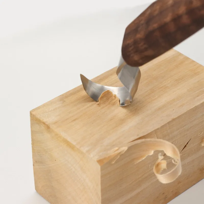 Walnut Wood Chrome Vanadium Steel Carving Knife Wood Scraping Knife Spoon Knife Woodworking Carving