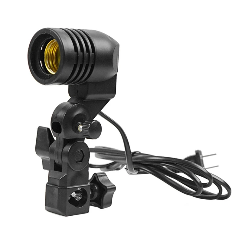 Light Lamp Photo Studio E27 AC Socket Photography 1.8M Cable Cord Bulb Stand With Umbrella Holder Bulb Mount US Plug