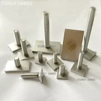 Riel de conducto con ranura en T de acero inoxidable, 5 uds., tipo T, cabeza de martillo rectangular, tornillo M6 M8, suministros de herramientas de Hardware