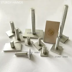 5Pcs Stainless Steel T-Slot Chute Rail Track T Shape Type Rectangle Hammer Head Bolt Screw M6 M8 Hardware Tools Supplies