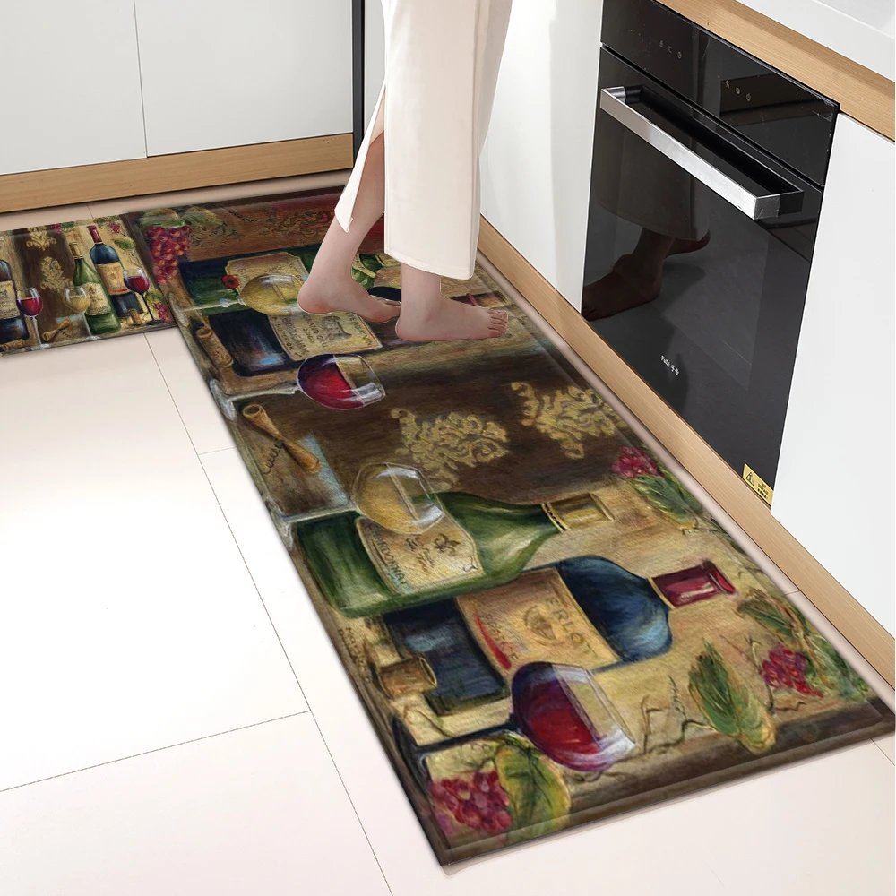 Kitchen Foot Mat Home Living Room Bedroom Balcony Floor Decor Carpet House Bathroom Hallway Entrance Door Absorbent Non-Slip Rug