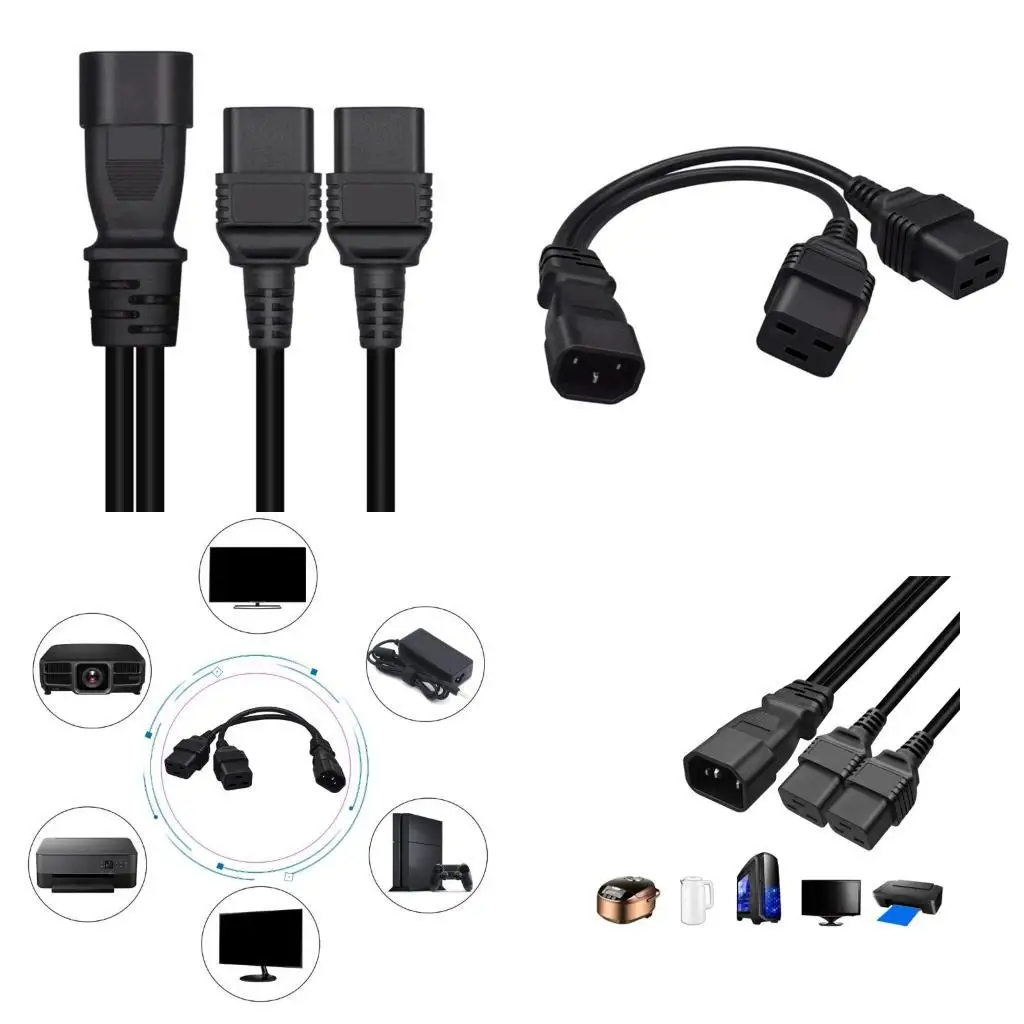 

Y1UB C14 TO C19 Male/Female Extension Cable PDU UPS Power Cord PDU Power Splitter