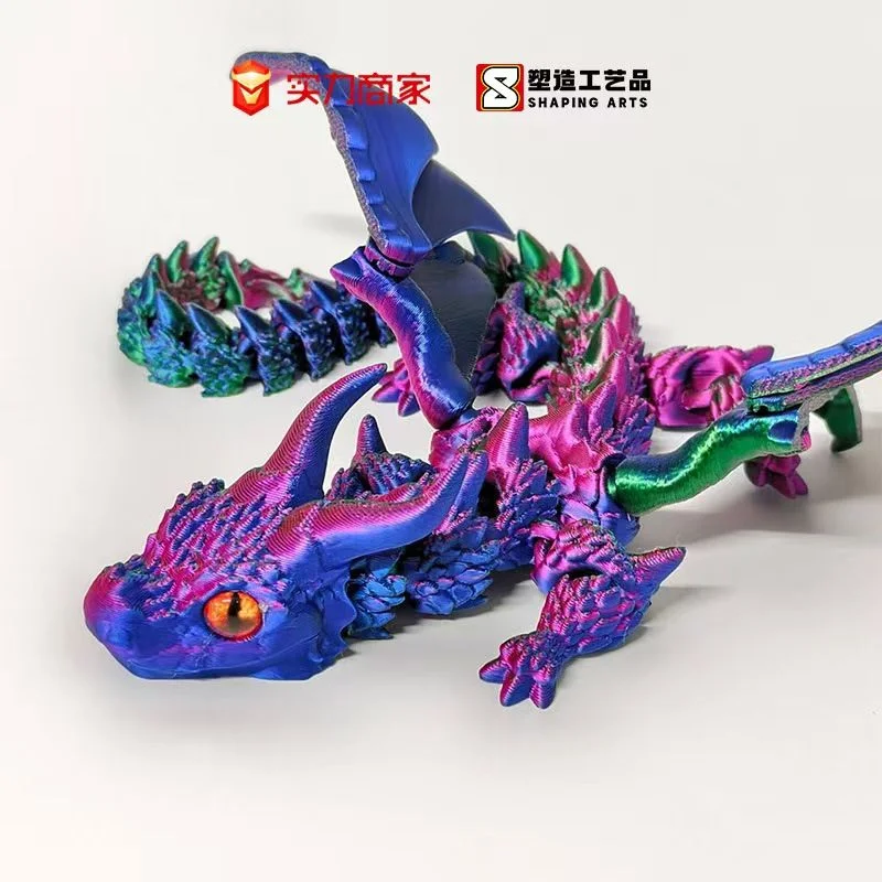 تنين طائر بيج فوت من الأحجار الكريمة المطبوعة ثلاثية الأبعاد مع نموذج أجنحة، لعبة عمل الحيوانات، ديكور سطح المكتب، هدية عيد ميلاد عالية الجمال #2