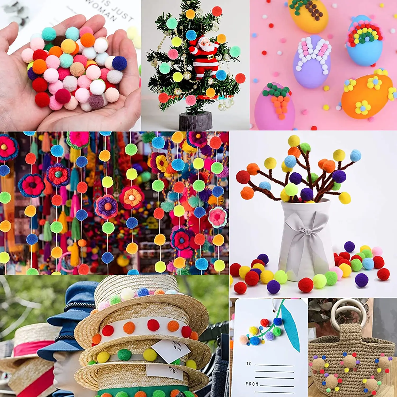 30-300Pcs Pom Poms Fluffy Soft Pompom Ball 8/10/15/20/25/30mm Handmade Sewing Craft DIY Kids Toy Christmas Weddinrg Decoration