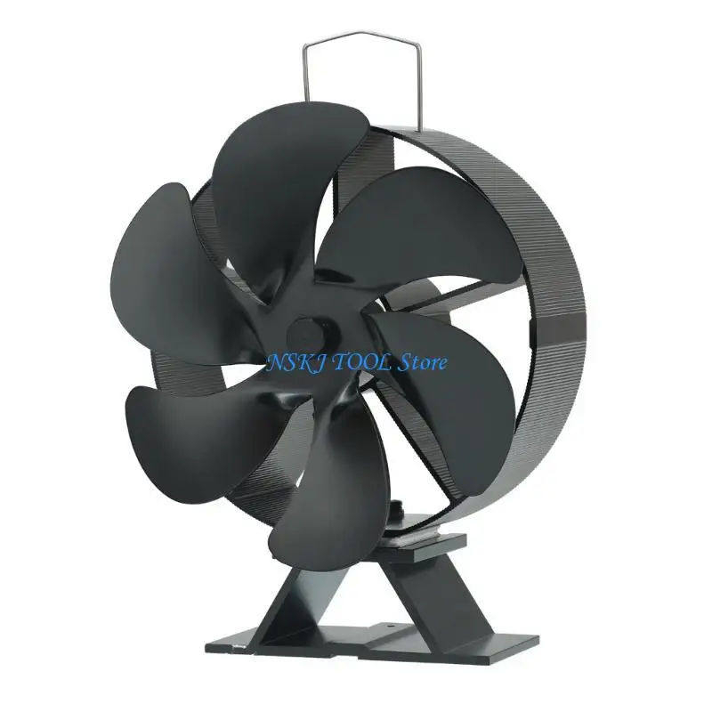 L8RC SF136T جديد 6 شفرات مدفأة مروحة حجم هواء كبير لحريق مدخنة الخشب #2