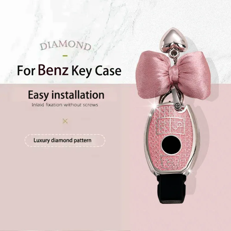 

Luxury Diamond Pattern TPU for Mercedes Benz A B C S Class AMG GLA CLA GLC W176 W221 W204 W205 Remote Car Key Case Cover Fob Bag