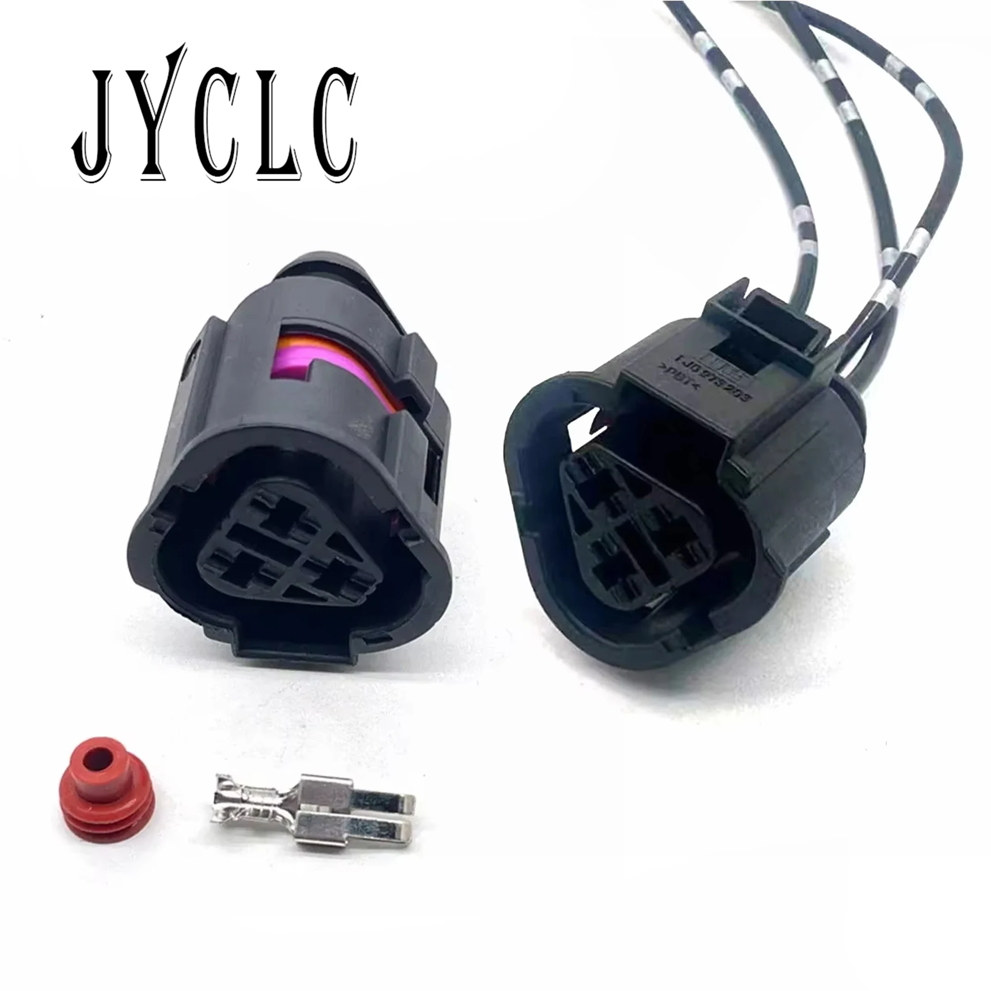 1 Set 3 Pin 6.3mm Automobile Temperature Control Plug 1J0973203 Female Radiator Fan Connectors for Jett Bora Golf Beetle