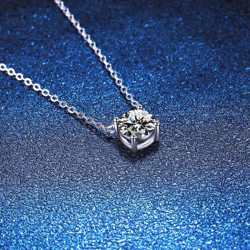 Women's 925 Sterling Silver Engagement Charm Necklace