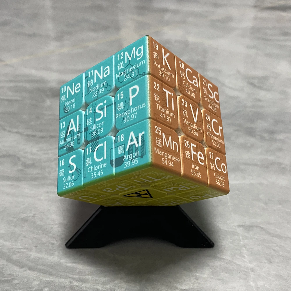 Kid 3x3x3 Magic Cube Periodic Table of Chemical Elements Cube 3x3 Speed Puzzle Toy for Children Learning Stickerless Magico Cubo