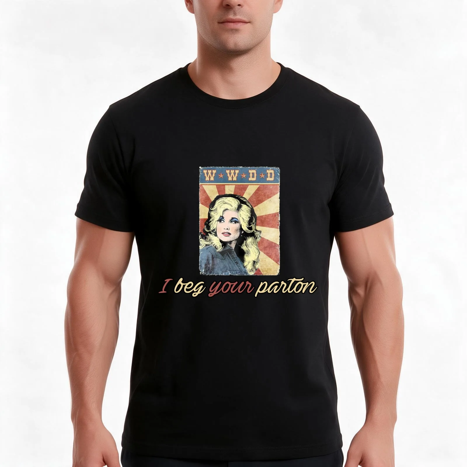 vintage w.w.d.d i beg your parton for lovers dolly gift T-Shirt Summer Casual Cotton Tee Oversized Streetwear Tops