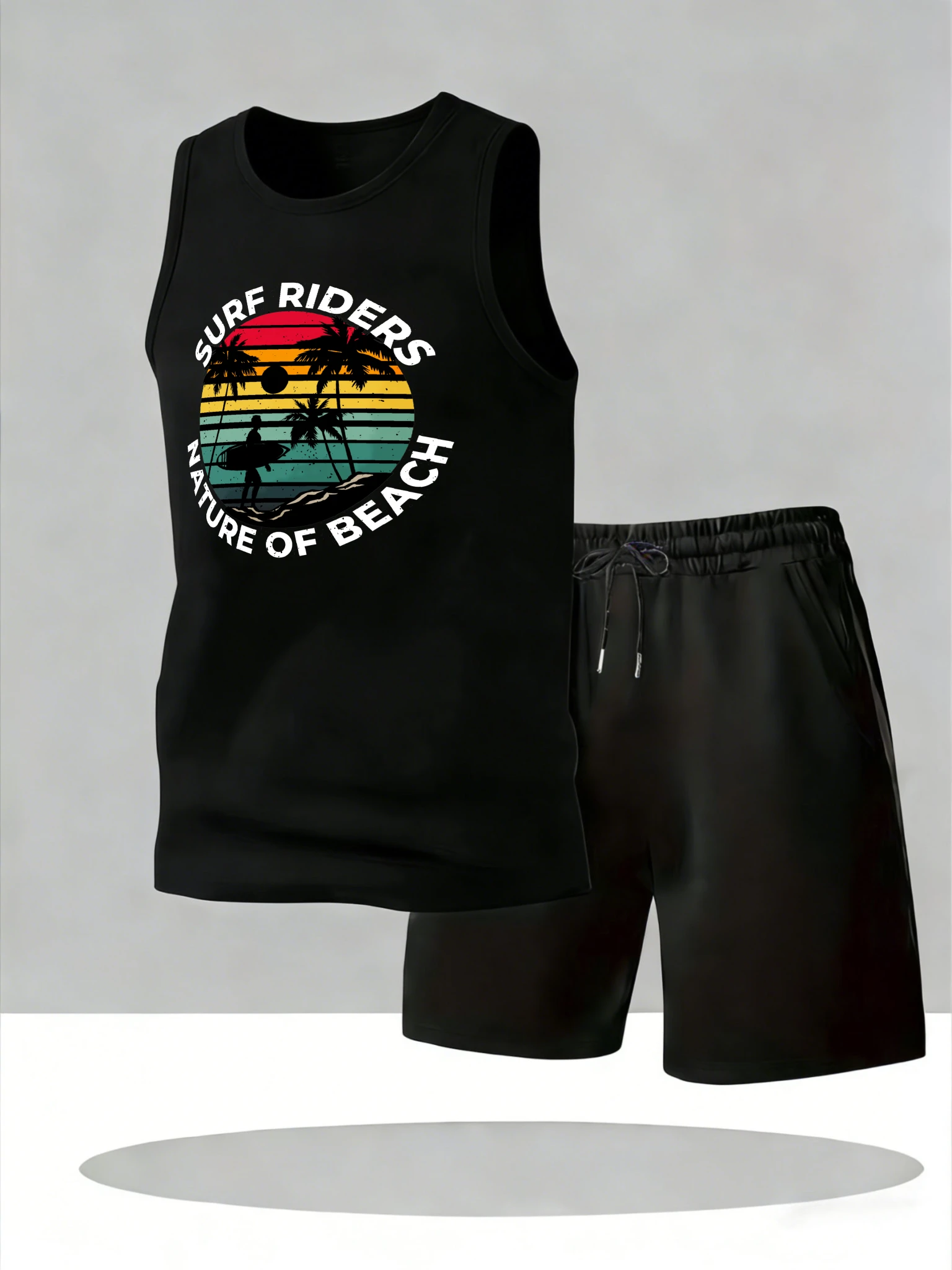 

Men's Tank Top Sets 2026 Summer Quick drying Breathable oversize sports crewneck beach men's Tracksuit set sweat suit running