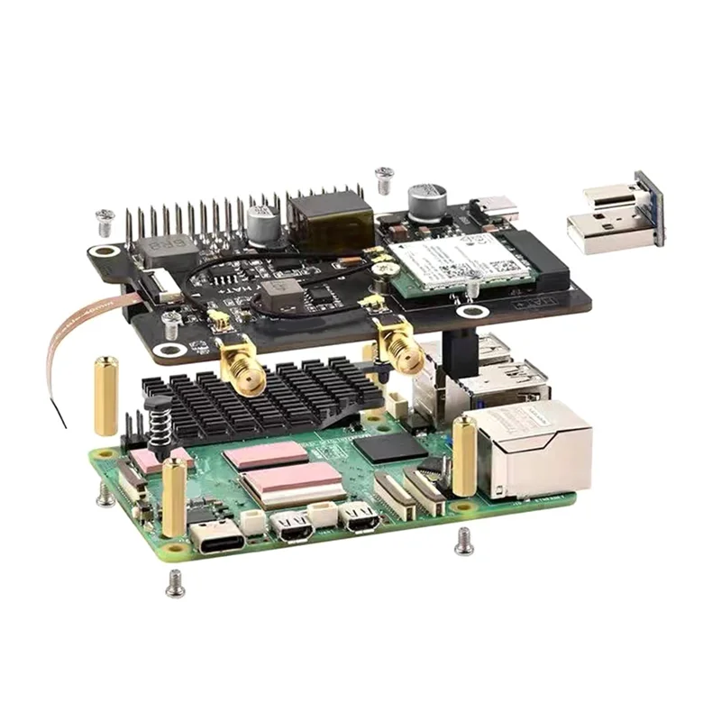 

A95Q-Pcie To M.2 E KEY Adapter With Poe Function For Raspberry Pi 5 Compatible With NGFF (M.2 E Key) Wireless NIC