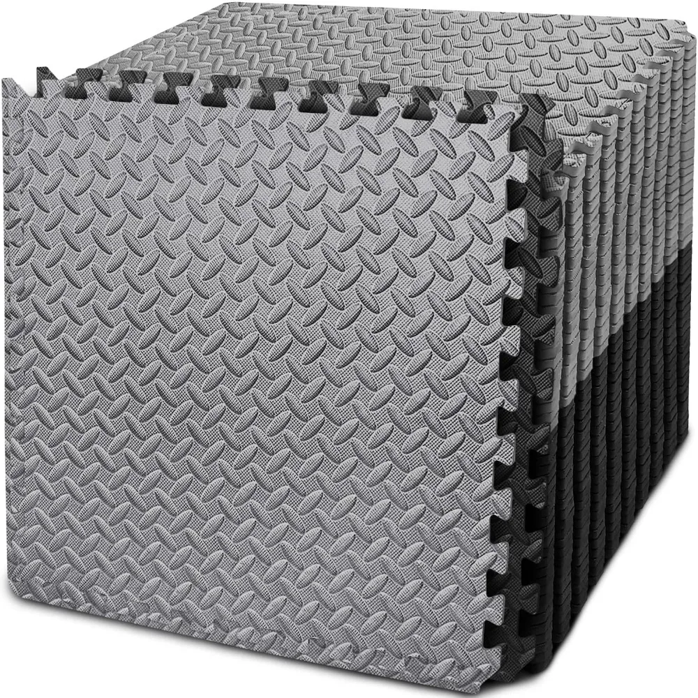 /24/48 Tiles Interlocking Foam Gym Mats, 24'' x 24'' EVA Foam Floor Tiles, Protective Flooring Mats for Gym