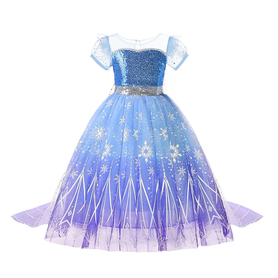 Disney Frozen Elsa Anna Princess Snow Queen Costume Dress Girl Halloween Ariel Carnival Clothes Kids Cosplay Cinderella Rapunzel