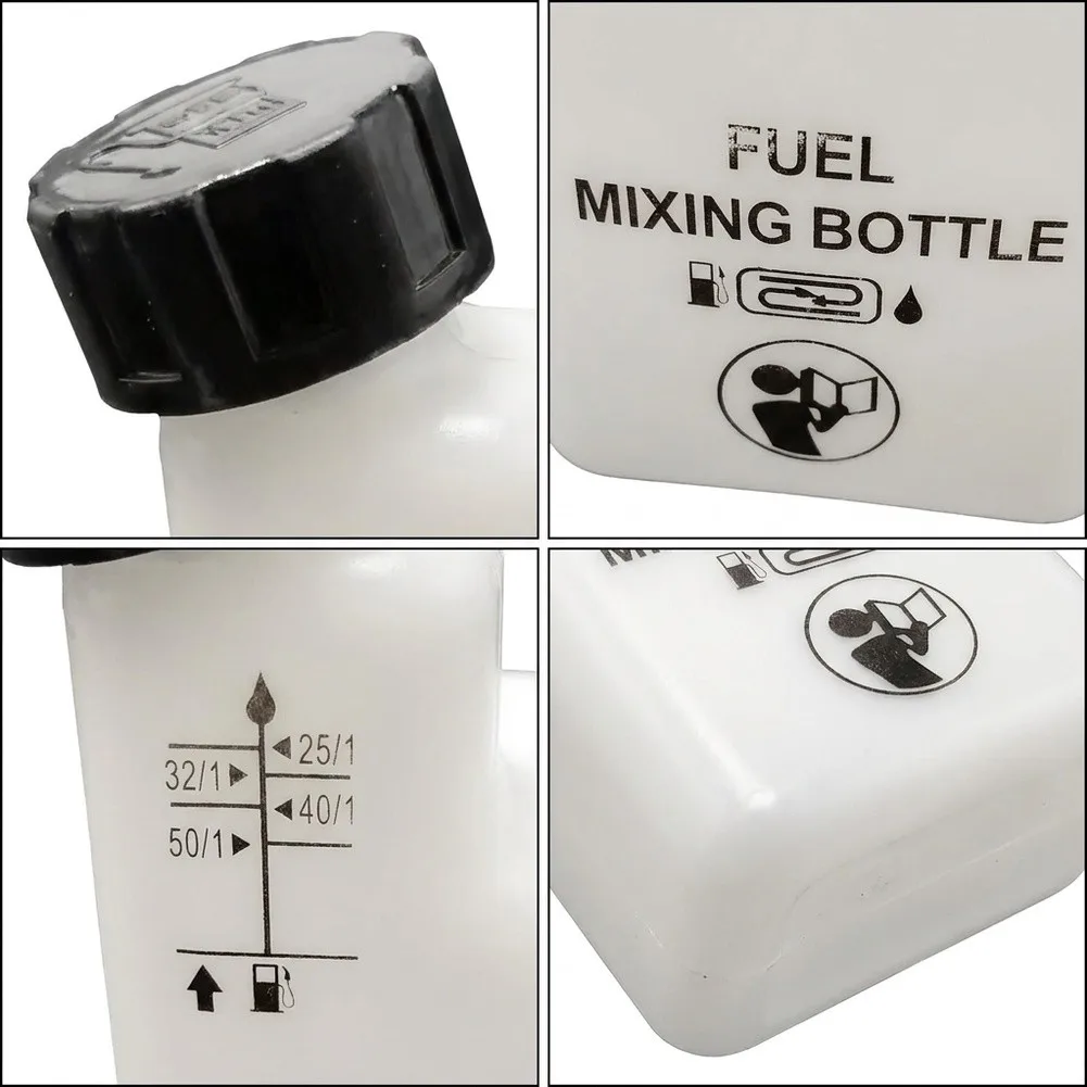 2-Stroke Engine Fuel Mixing Bottle 1L Capacity with Marked Ratios 25:1 32:1 40:1 50:1 for Professional and DIY Use