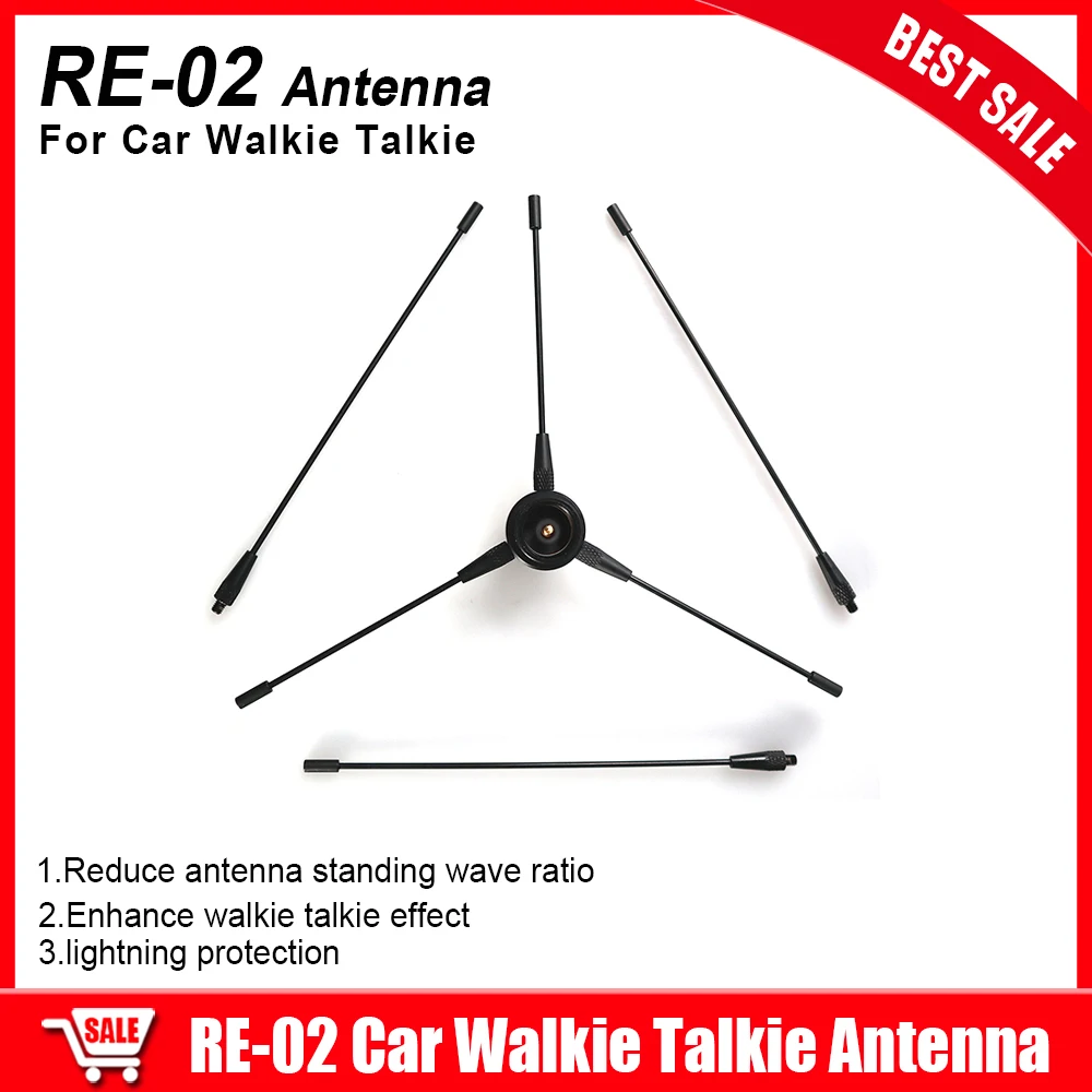 RE-02 Car Walkie Talkie Antenna U/V Band Ground Grid Enhanced Omnidirectional Lightning Protection Reduce Standing Wave Ratio