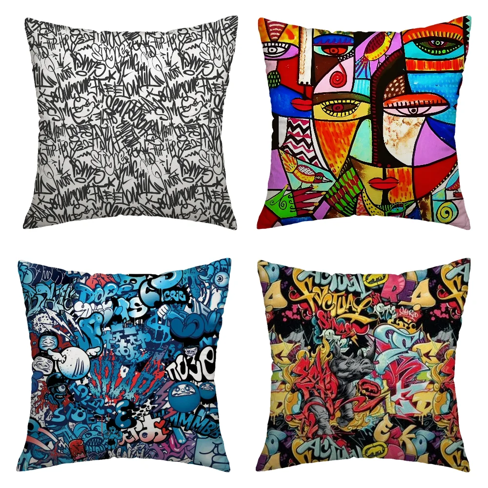 Home and Decoration Graffiti Art Decorative Cushions Decorative Pillows for Sofa Cushions Cover Luxury Living Room Decoration