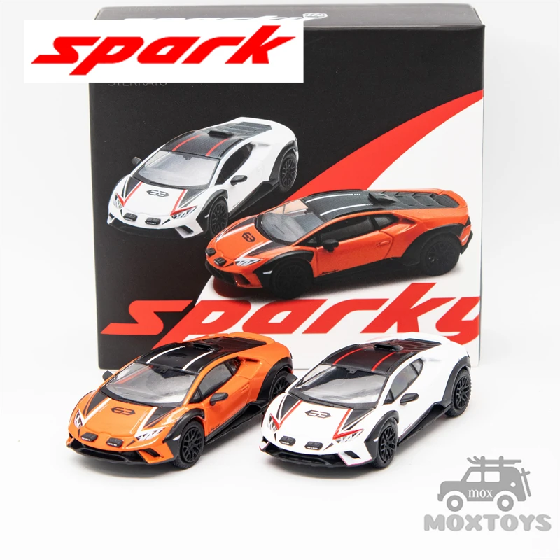 Sparky x Tiny 1:64 Huracan Sterrato 2 Car Combo Set White & Orange Diecast Model Car