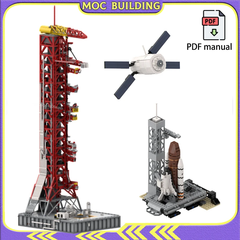 

Запускная башня для Saturn V Apollo, космический корабль, запуск для 92176, MOC, строительные блоки, технология, ATV, кирпичи, игрушки