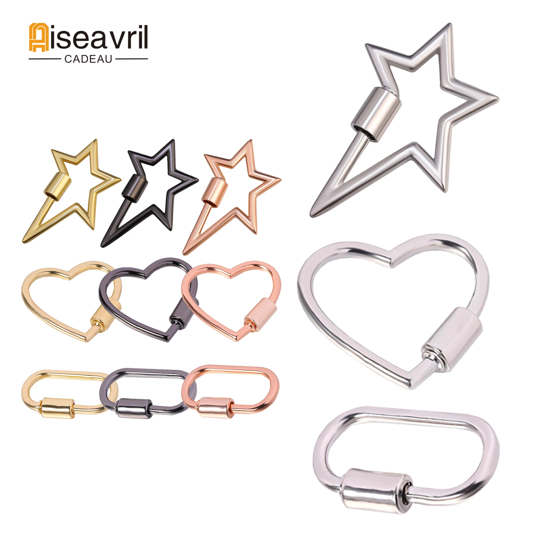 Creative Multi-function Screw Locks Carabiner Clasps Accessories for DIY Fashion Mesh Chains Pendant Jewelry Making Supplies