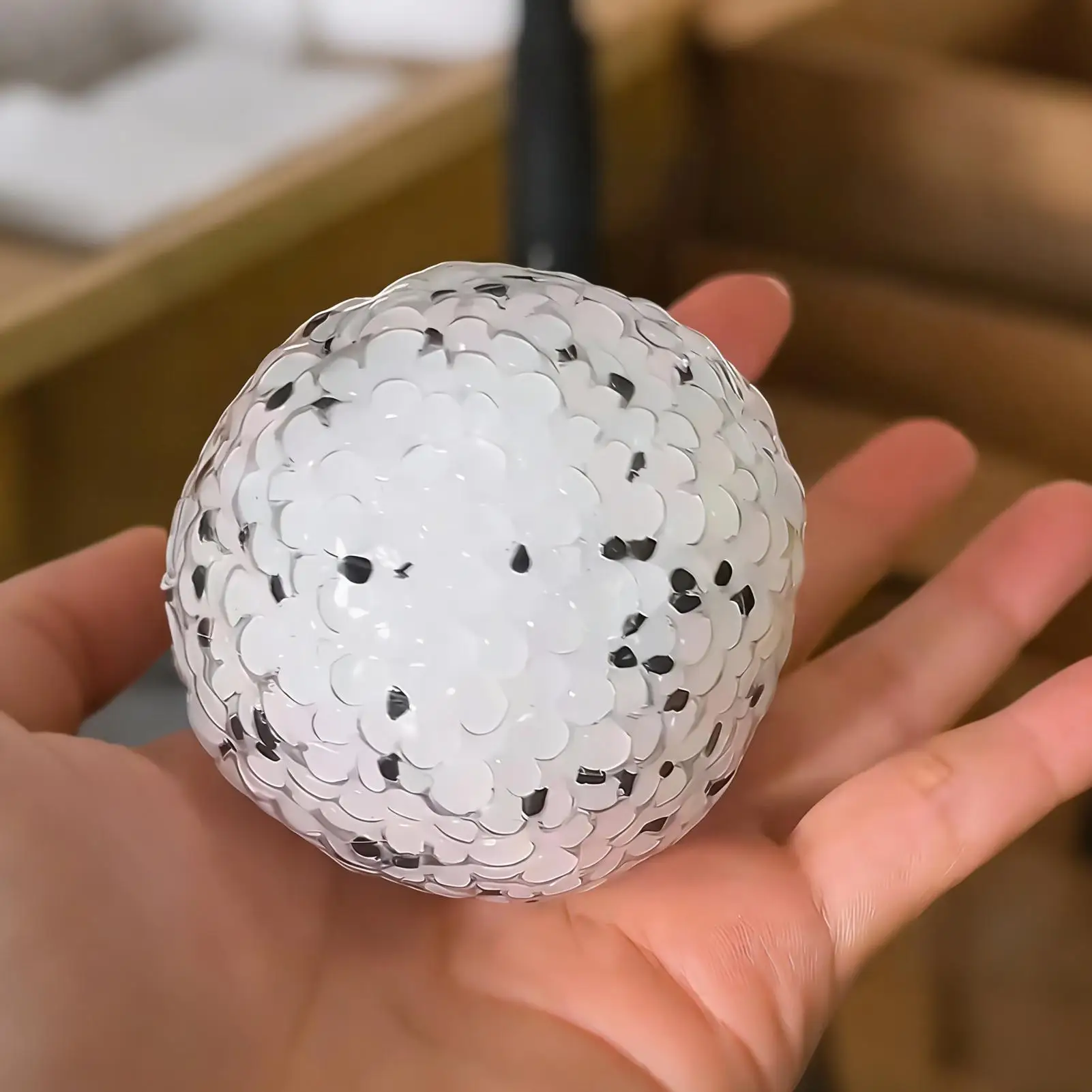 Pelota Antiestrés con Forma de Bola de Arroz, Juguete Blandito de Sésamo Negro de Rebote Lento para Niños y Adultos, Alivia la Ansiedad