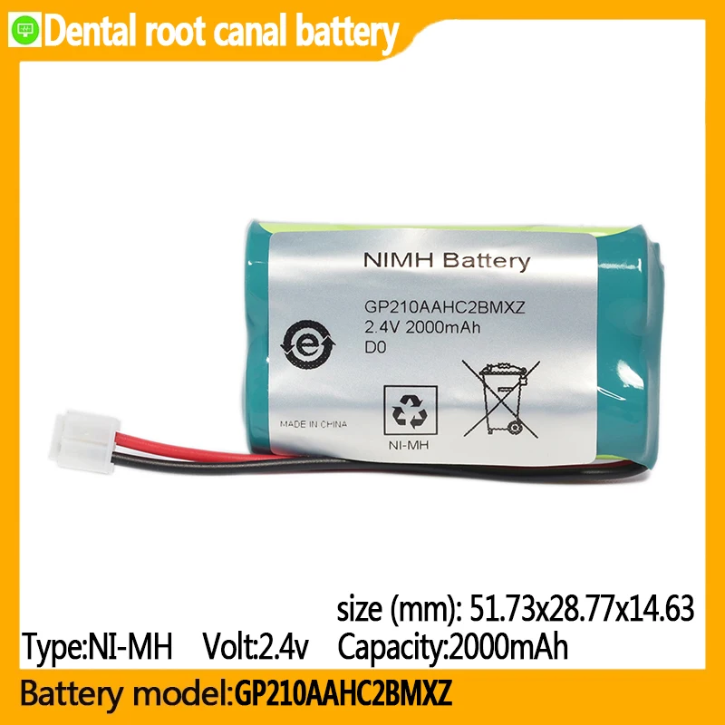 

GP210AAHC2BMXZ capacity 2000mAh 2.4v NI-MH battery,suitable for GP210AAHC2BMXZ, Root canal of teeth