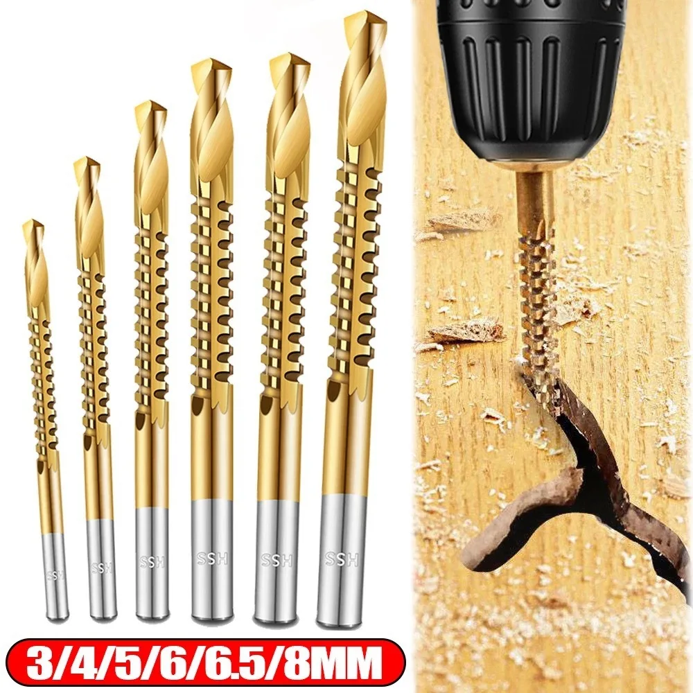 6PCS HSS4241 high speed steel plated with titanium, beaver saw drill. Wood, drywall, plastic, even metal. Grab any shape your h
