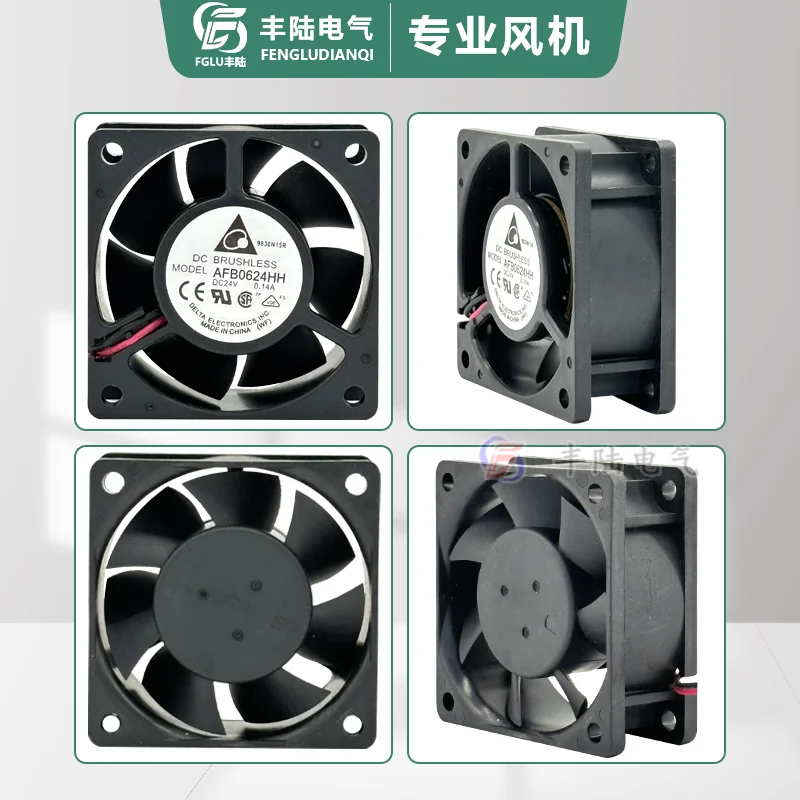 AFB0624SH AFB0624HH Delta 6025 Kipas Pendingin DC24V 60x60x25.4mm Kipas Aksial Industri Bantalan Bola Ganda
