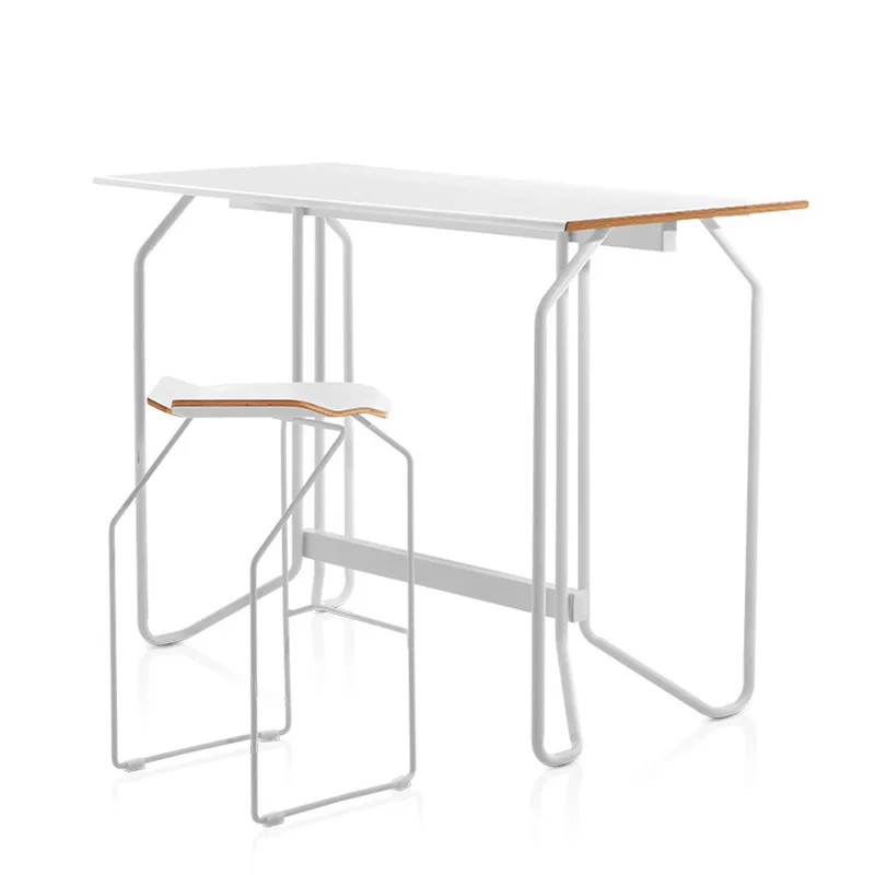 Modern simple wrought iron frame small bar table high table office negotiation catering shop bar table high bar table