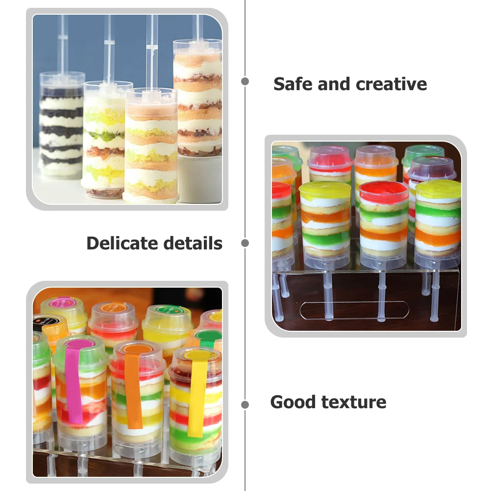 30 Pcs Cake Pusher Plastic Tube Jelly Containers Cotton Candy Creative Holders Push-up Cakes DIY Molds Pops