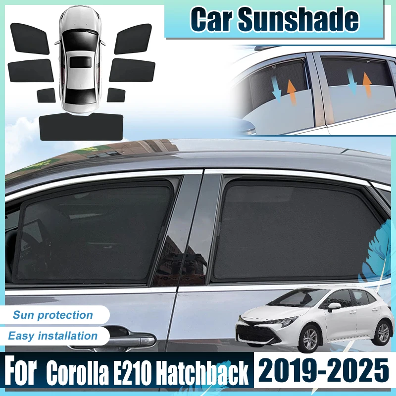 

Для Toyota Corolla E210 (2019-2025) — аксессуары для хэтчбека: солнцезащитные шторки на передние и задние окна, анти-УФ-защита, защита от жары и света