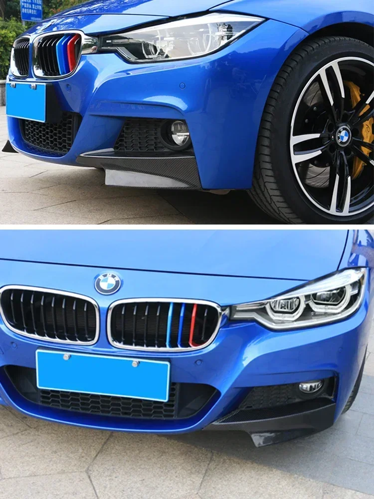 New! M Tech Carbon Fiber Front Bumper Lip Spoiler Black Splitters Flap Corner Valance For BMW 3 Series F30 F31 2012-2019 320i 32