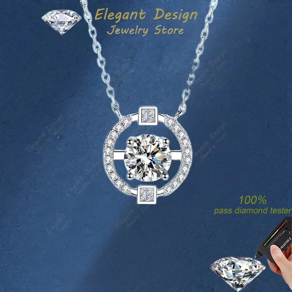 

Elegant Design 1/2CT Moissanite Star Chart Pendants Chain, Platinum Pt950 Beating Heart Necklaces for Women Gift Fine Jewelry