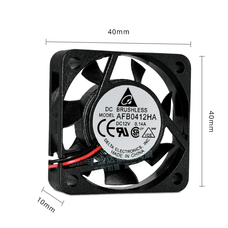

Delta Electronics AFB0412HA DC 12 В 0,14 А 40x40x10 мм 2-проводной охлаждающий вентилятор для сервера