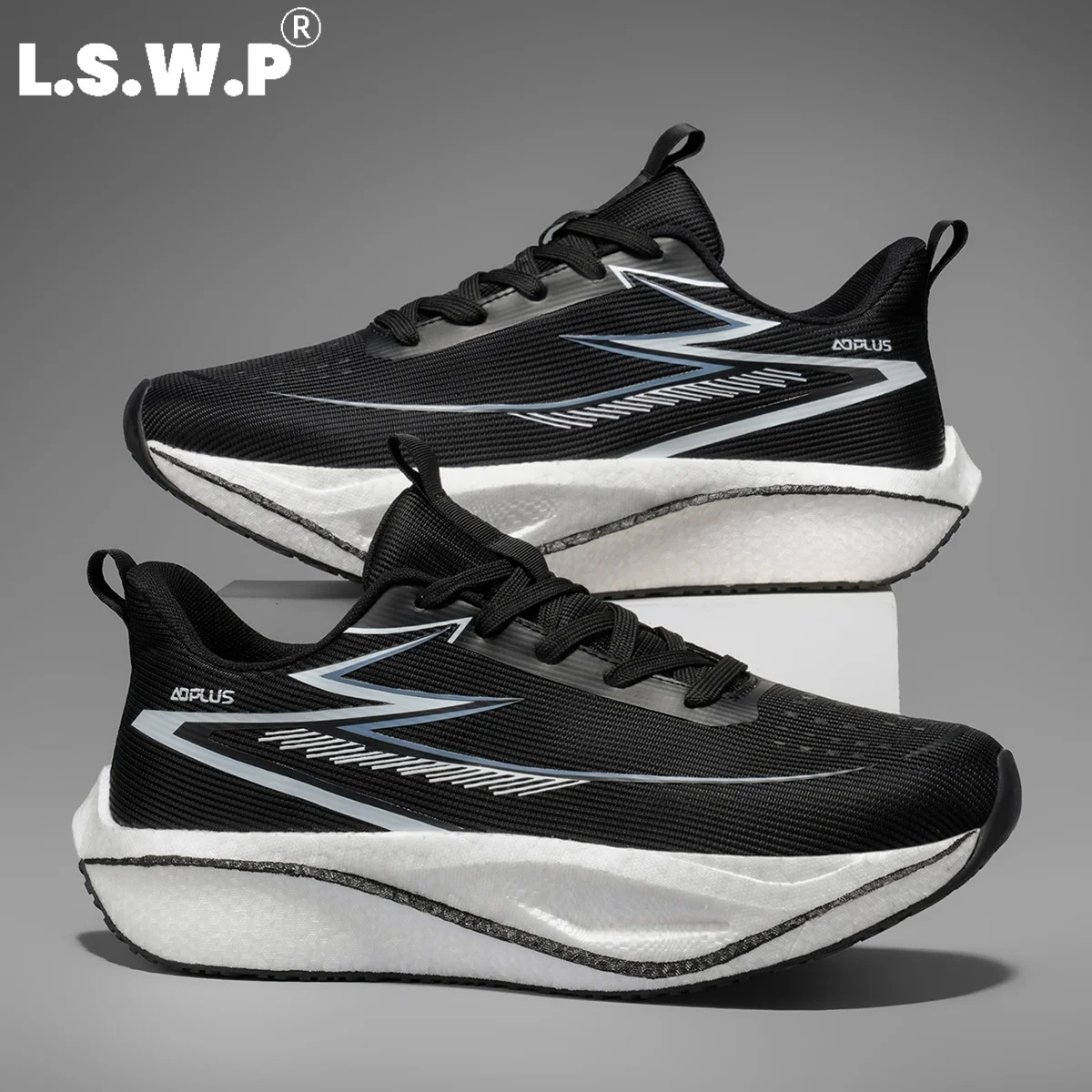 Men's Running Shoes, New Men's Racing Running Shoes, High-Rebound Thick-Soled Sports Shoes, Breathable Woven Mesh, Lightweight, Non-Slip, Wear-Resistant, Simple Trendy Color Scheme, Long-Distance Running, Jogging, Outdoor Fitness, Casual Men's Sports Shoes