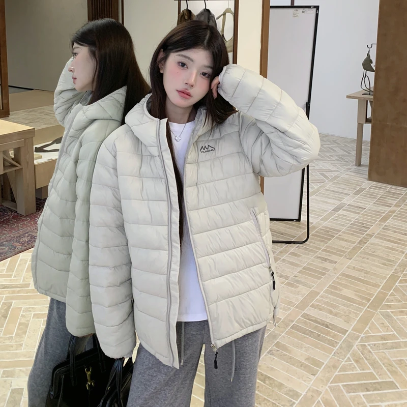 ملابس خارجية شتوية خفيفة الوزن بغطاء للرأس من القطن Jaet ort ملابس خارجية شتوية فضفاضة تناسب Sli Commute Sle سحاب للإغلاق #2