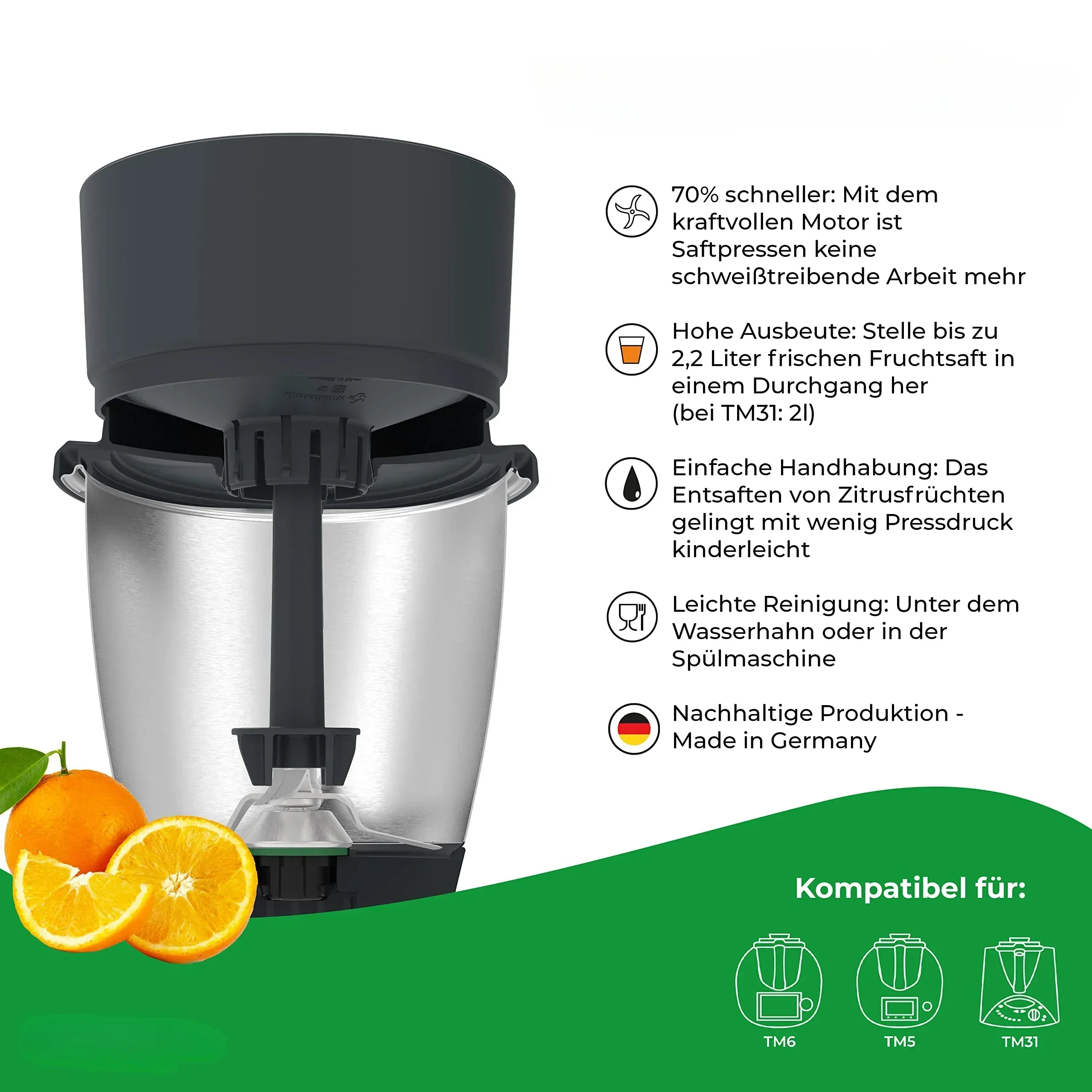 Thermomix-reusable reusable steam juicer for kitchen machine, Juicer for Thermomix TM6, TM5 & TM31 - Citrus Juicer