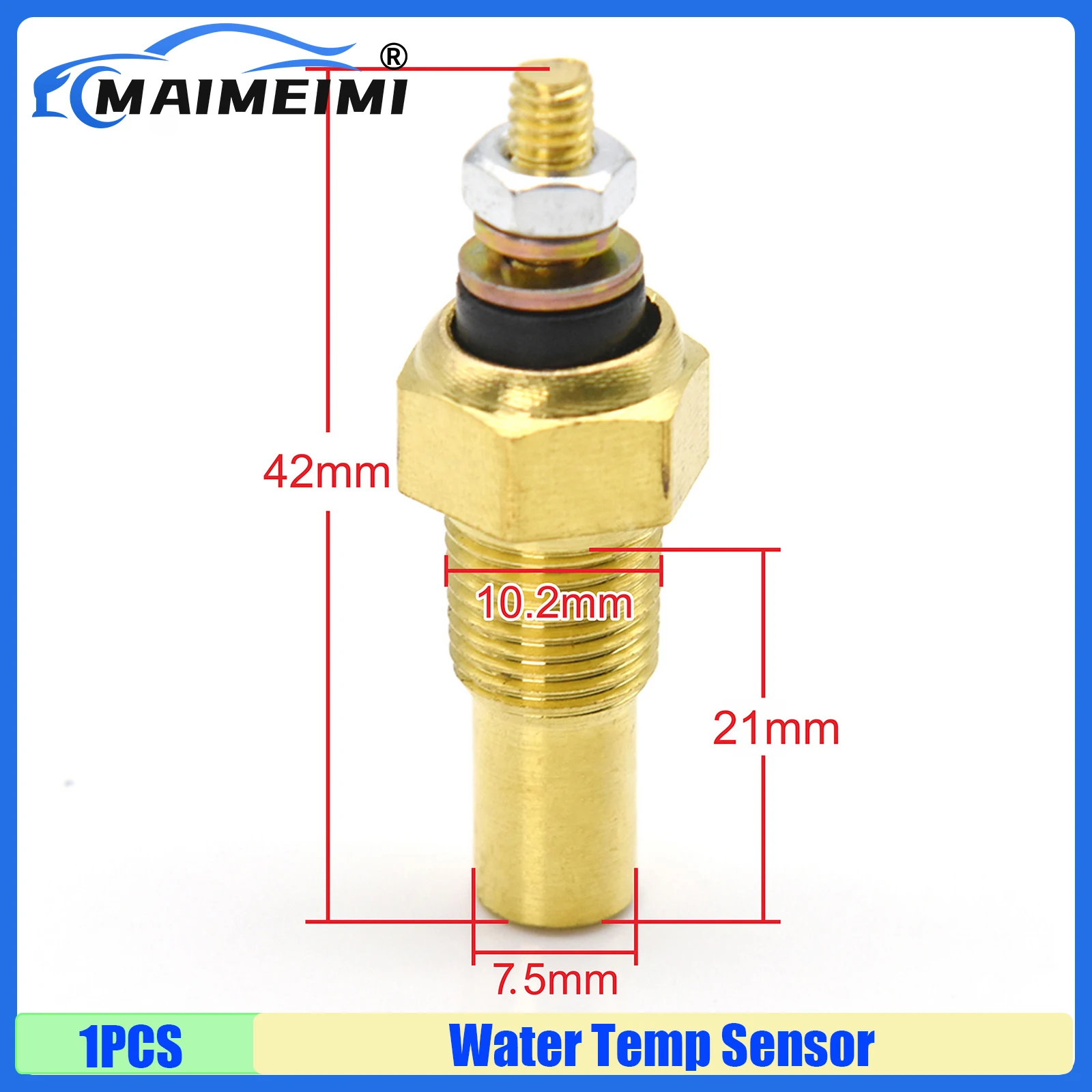 1 Piece Water Temperature Sensor 10.2mm Water Temp Sensor for Universal Engine Meter Sensor 1/8 NPT