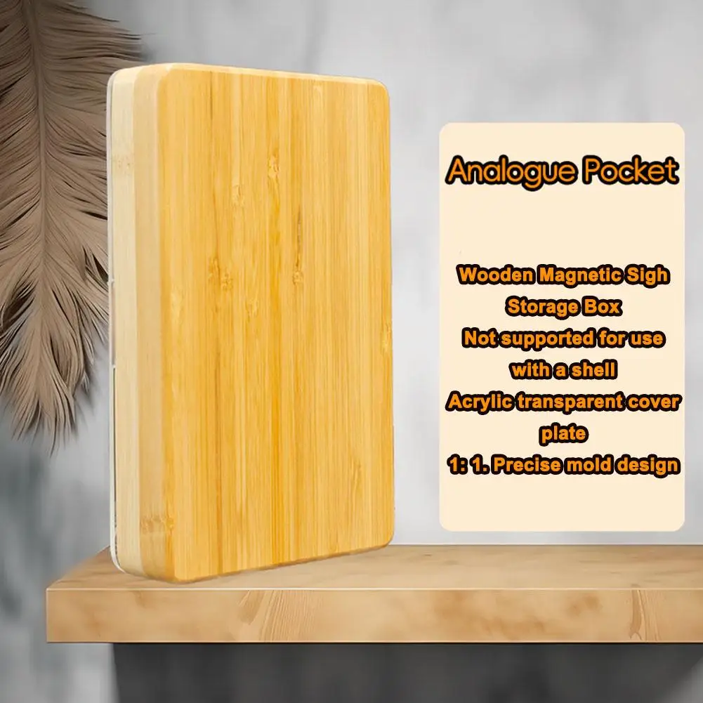 Magnetic Wooden Storage Box For AnaloguePocket Storage Box Handheld Machine Body Protective Shell Hard Shell Accessories O8P3