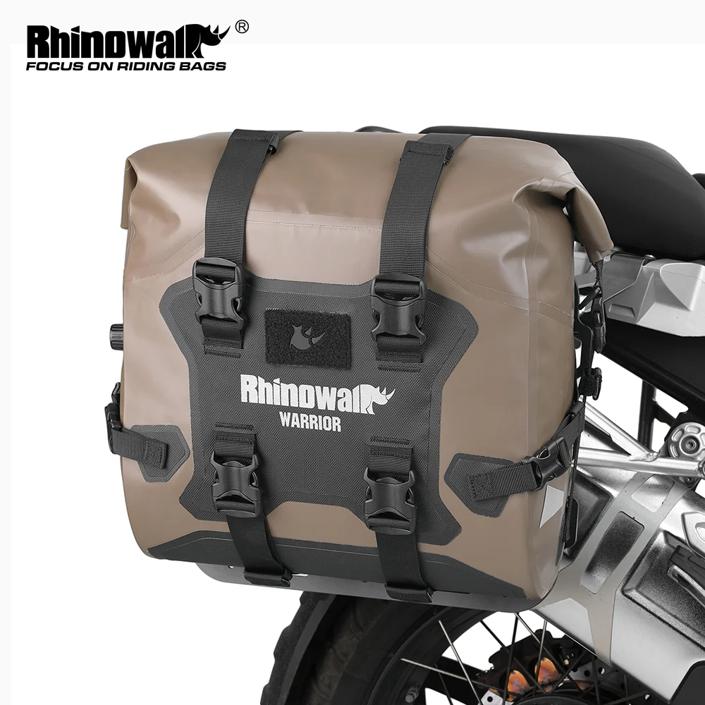 Rhinowalk Motorcycle Quick Release Side Bag 24L Waterproof 1 Or 2 PIece Motor Saddle Storage Bag With Support Board  Air Valve