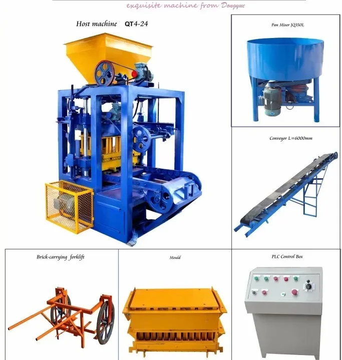 QT4-24 Automatic Bricks Production Line Concrete Block Making Machine Price List Interlocking Hollow Bricks Making