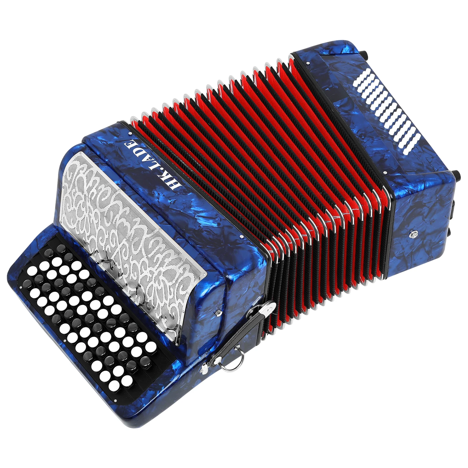 Bayan Button Accordion 62 Key 60 Bass Musical Instrument Portable for Adult Player Stage Performance & Daily Music Practice